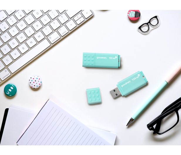 GOODRAM 128GB UME3 CARE USB 3.0 turkusowy - 694623 - zdjęcie 6